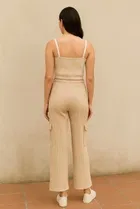 Poly Rib Straight Trouser / Pant for Women 