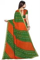 कानूड़ा फैंसी विमेंस जॉर्जेट फ्लावर प्रिंटेड साड़ी 