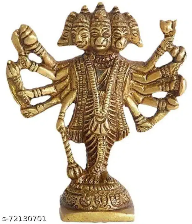 Metal Panch Mukhi Hanuman Ji Idol (Bronze)