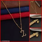 Alloy 2 Pcs Pendant with Chain & 2 Pair Earrings for Women 