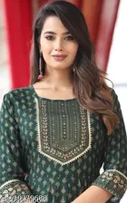 Rayon Kurti for Women, Green 