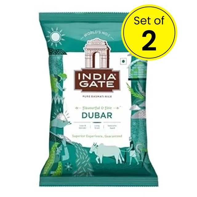 इंडिया गेट दुबार बासमती राइस 1 kg (पैक ऑफ़ 2)