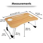 Laptop & Study Table, Foldable and Portable/Ergonomic & Rounded Edges/Non-Slip Legs Wooden 