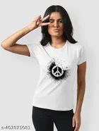 Cotton Round Neck Printed T-Shirt for Women 