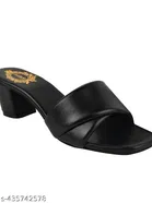 Solid Open Toe Block Heels for Kids 