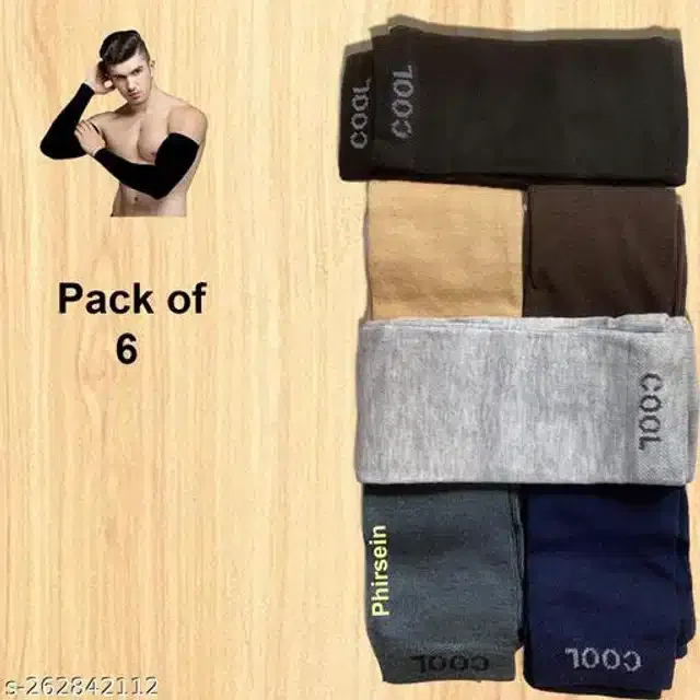 Arm Sleeves for Men & Women (Multicolor, Set of 6)
