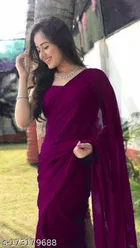 Georgette Solid Saree for Women 