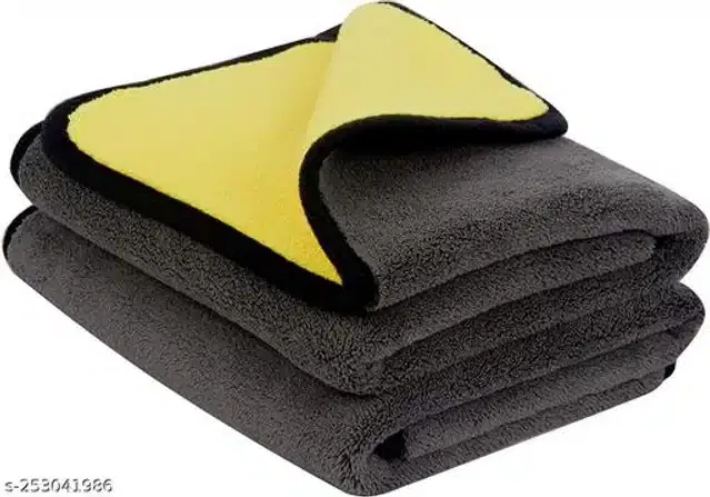 Microfiber Bath Towel (Grey, 40x40 cm) (Pack of 2)