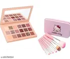 Eye Shadow Palette with 7 Pcs Makeup Brushes 