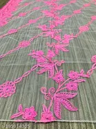 Botanical Aari Work Embroidered Net Dupatta for Women 