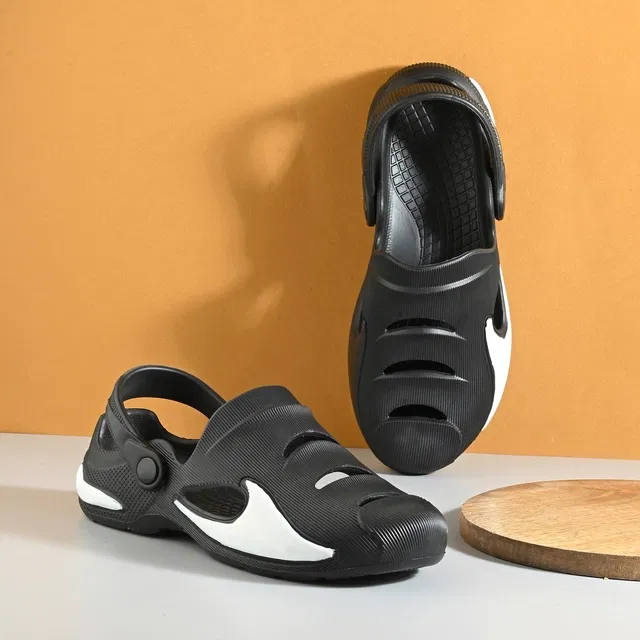 Sandals for Men (Black, 8)