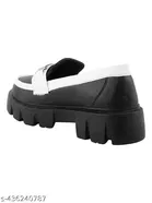 Shoetopia Solid Synthetic Loafers for Girls 