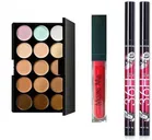 Lenon 15 Colour contour concealer 1 matte me lip gloss lipstick 36 hrs eyeliner 2 