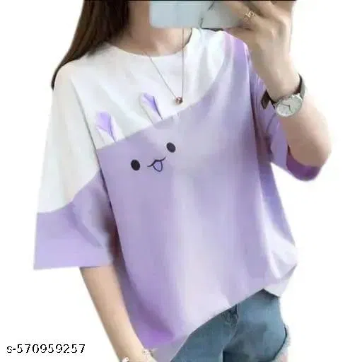 Polycotton T-shirt for Women, Purple (M)
