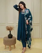 Solid Anarkali Kurta Set for Women 
