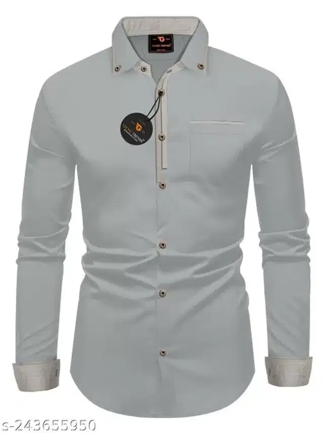 Full Sleeves Shirt for Men (Grey, XL)