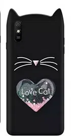 Love Cat Back Cover for Redmi 9A (Black)