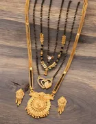 Combo of 4 Pcs Mangalsutras with Earrings Set for Women 