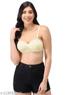 Cotton Blend Printed Padded Bra for Women 