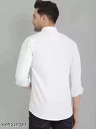 Cotton Blend Solid Shirt For Men, White 