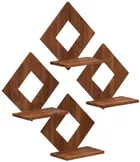 KC Arts MDF Diamond Wall Hanging Shelves 6x6 inch Pack of 4