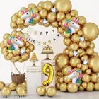 62 Pcs 9th Birthday Decoration kit, Golden, Set of 1