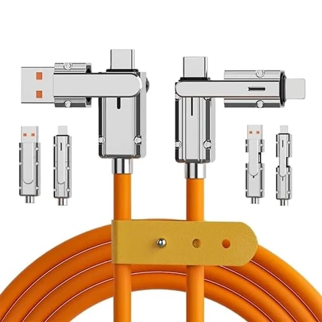 4 in 1 Charging Cable (Assorted) for USB Type - C, iOS Charges Cable & USB Port
