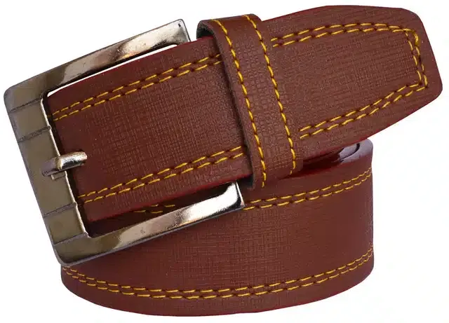 Synthetic Casual Belt for Men (Tan)
