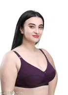 Hosiery Solid Bras for Women, Wine & Pink, Pack of 2 