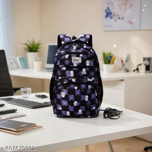 Polyester Backpack Bag, Black