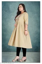 Solid Cotton Kurti for Women 