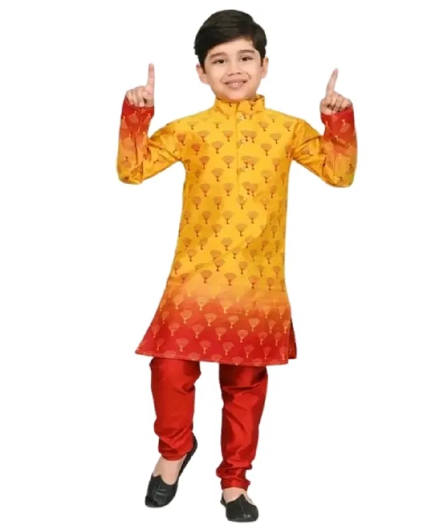 Crepe Printed Unstitched Suits Fabric for Women (Red & Biege)