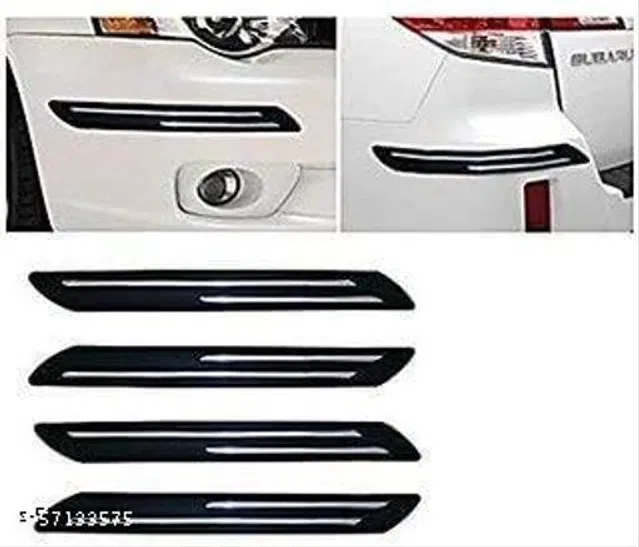 Rubber Car Bumper Protector (Black, Pack of 4)