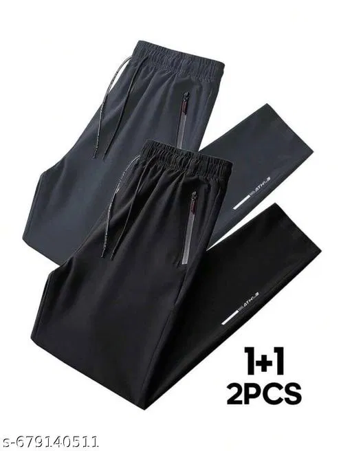 Cotton Pants for Boys, Black & Grey, Pack of 2 (28)
