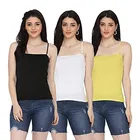 Cotton Blend Camisole for Women (Multicolor, S) (Pack of 3)