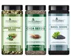 Herbs Library Green Coffee Beans, Chia Seeds and Basil Seeds 