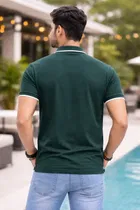 Polycotton T-Shirts for Men, Dark Green 