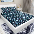 Arch Fab Sky Blue Square Double Bedsheet 88X90 Inch