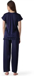 Satin Solid Night Suit for Women 