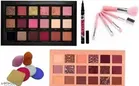 Eye Shadow Palette 2 Pcs with 5 Pcs Makeup Brushes & 6 Pcs Blenders with 36H Eye Liner 