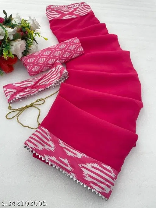 Beautiful Saree for Women (Pink)