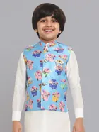 Jacquard Printed Jacket for Boys (Blue, 1-2 Years)