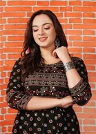 Rayon Printed Anarkali Kurti for Women 