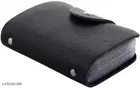 Black PU Card Holder Wallet for Men & Women, Black