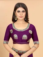 SVB Vichitra Silk Women Jacquard Saree With Un-Stitched Blouse 