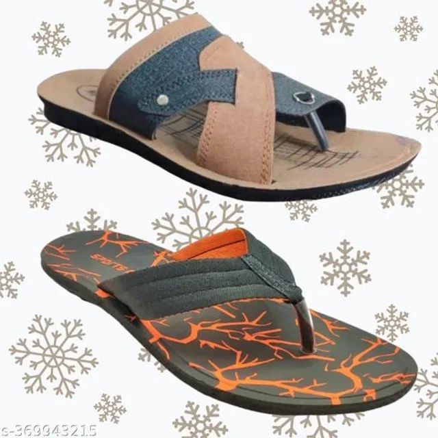 Flipflop for Mens (Multicolor, 9) (Pack of 2)