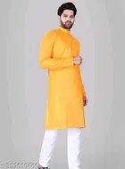 Cotton Solid Kurta with Pyjama for Men 