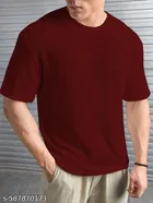 Cotton Blend T-shirt for Men, Maroon 