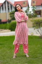 Cotton Printed Women's Kurta with Pant Set 