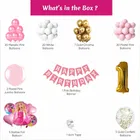 Barbie Theme 1st Birthday Balloon Decoration Kit For Kids, Multicolor, Pack Of 80